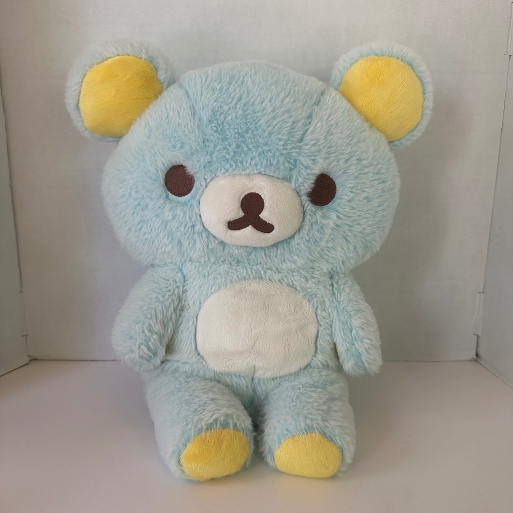 San-X Rilakkuma Blue Sherbet Plush Bear 13" Back Zipper Kawaii Japan